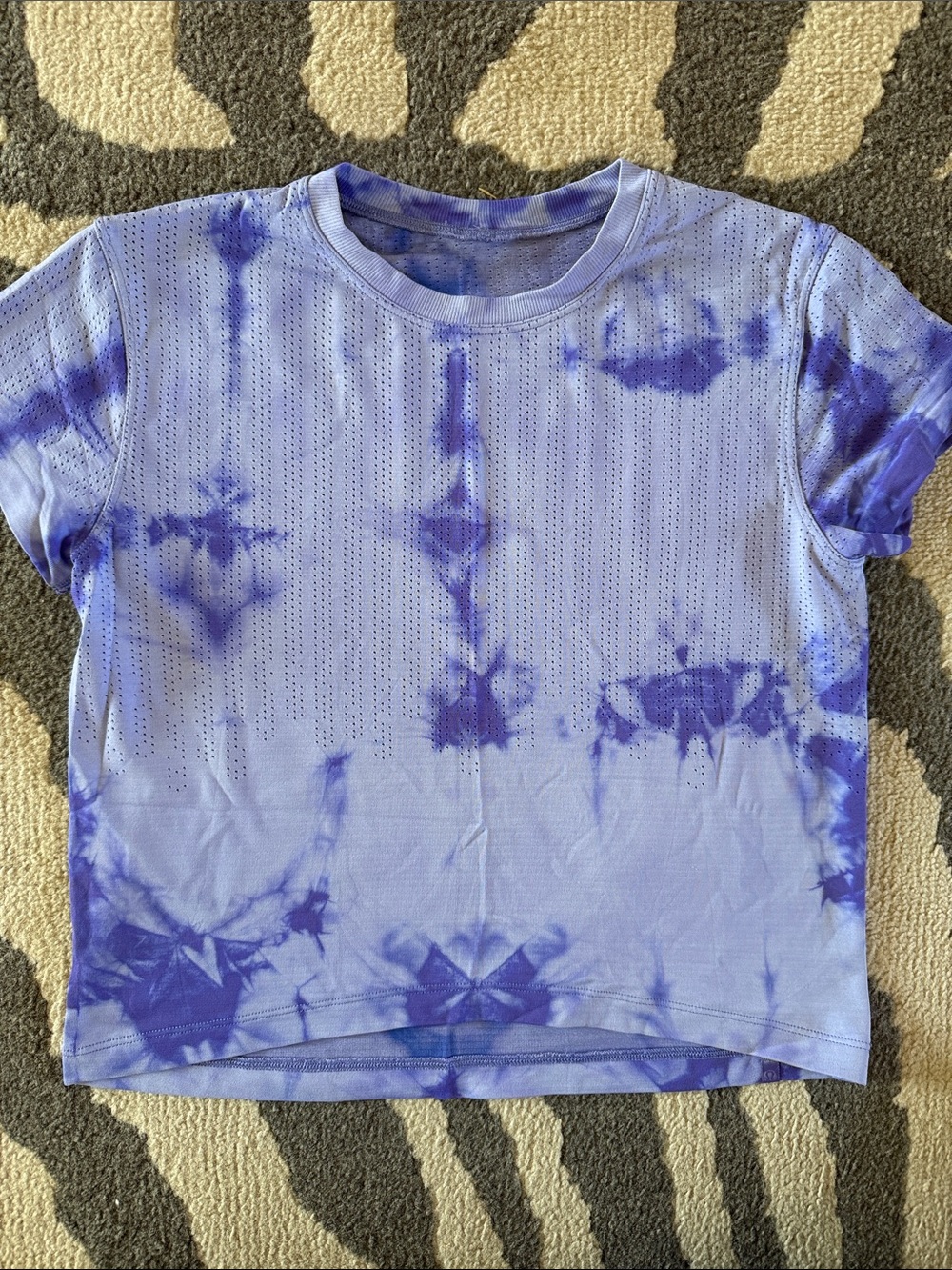 lululemon athletica Purple Tie-Dye Short Sleeve Crewneck